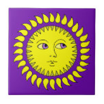Art deco sun with face tiles
