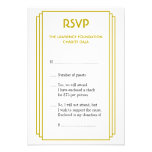 Art Deco tan stacked frame gold RSVP response Personalized Announcements