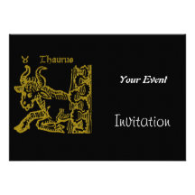 Art Deco Taurus Party Invitation