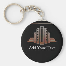 Art Deco Tower Keychains
