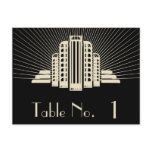 Art Deco Tower Ray in Black and Ivory Table Number