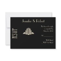 Art Deco Tower Ray Response Card