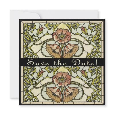 Art Deco Two Sided Customizable Save the Date Card Invitations by CustomizeACard
