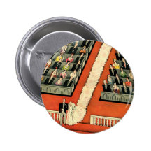 Art déco vintage épousant, nouveaux mariés de mari badge avec épingle