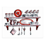 Art démodé lunatique de cuisine cartes postales