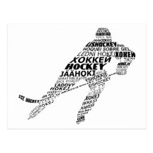 Art des textes de langues de hockey sur glace carte postale