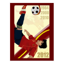 Art du football de l'Espagne Fútbol 2012 Campeones Carte Postale