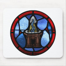 Art en verre souillé de baptême tapis de souris