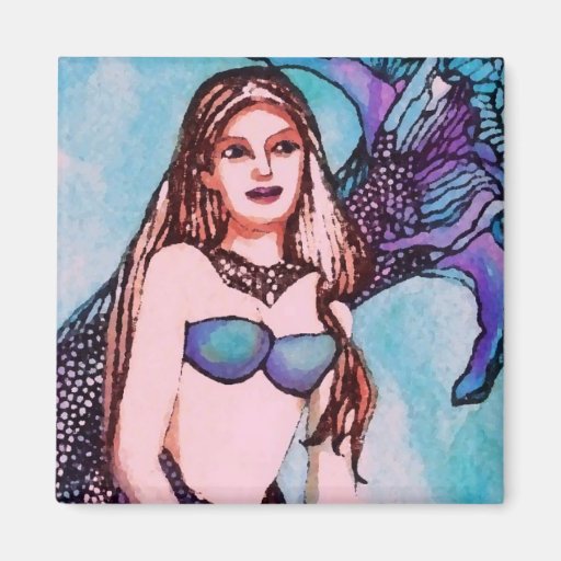 Art et conception de Jenet CricketDiane de sirène Magnets Pour Réfrigérateur