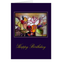 Art Flower Happy Birthday Greeting Card