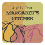 Art fruit pears cooking baking food gift label stickers