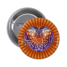 ART Heart NAMASTE | darkorange flower Buttons