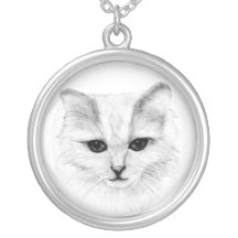 Art image pendant Cat pencil drawing kitten