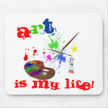 Art is my Life!-Artist Palette/Paints Mouse Pads