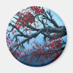 art japonais d'oriental d'arbre de fleur de fleurs aimants