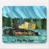 Art jaune Mousepad de moteur de la terre d'excavat tapis de souris