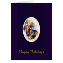 Art Koi Fish Elegant Happy Holidays Greeting Card