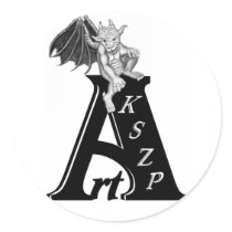 Art KSZP Logo mit Golem Gargoyle Sticker