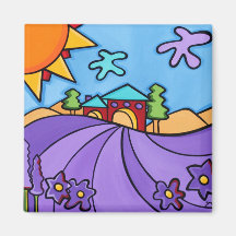art_lavendar_romance fridge magnet