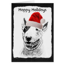 Art mignon de chien de bull-terrier cartes de vœux