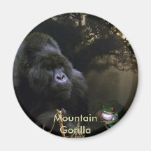 Art mis en danger de gorille de montagne et de gre magnets pour réfrigérateur