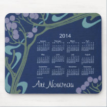 Art Nouveau 2014 Calendar Mouse Pad mousepads