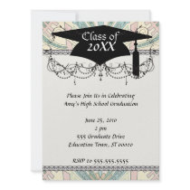 art nouveau abstract elegant pastel pattern grad invite