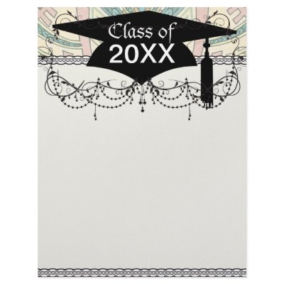 art nouveau abstract elegant pastel pattern grad personalized letterhead by dooni_damask