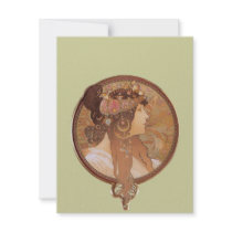 Art Nouveau - Alphonse Mucha Byzantine Head Custom Invitation