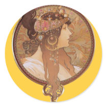 Art Nouveau - Alphonse Mucha Byzantine Head Stickers