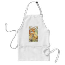 Art Nouveau - Alphonse Mucha "Flower" Aprons