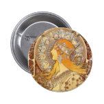 Art Nouveau Alphonse Mucha Zodiac Pinback Buttons