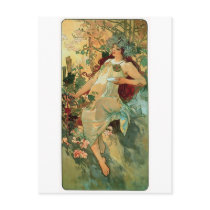 Art Nouveau ~ Autumn by Alphonse Mucha Postcard