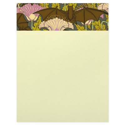 Art Nouveau Bats and Flowers Lettterhead by Cardgallery