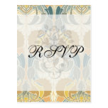art nouveau bold flora design post cards