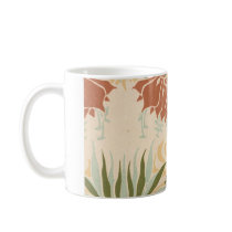 art nouveau bold floral decorative pattern mugs
