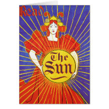 Art Nouveau Card or Invitation: The Sun