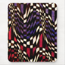 Art Nouveau Chequered Wave Pattern - Mousepad