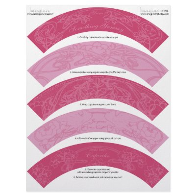 Art Nouveau Christmas Party DIY Cupcake Wrappers Custom Letterhead by imagina