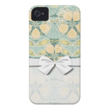 art nouveau dainty vintage floral pattern iPhone 4 Case-Mate cases