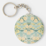 art nouveau dainty vintage floral pattern key chain