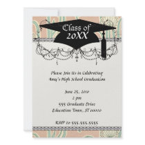 art nouveau dandelions art graduation custom announcement