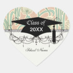art nouveau dandelions art graduation heart stickers
