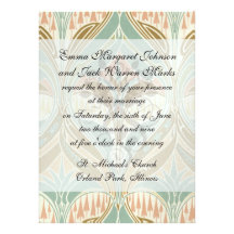 art nouveau decorative bliss pattern invite