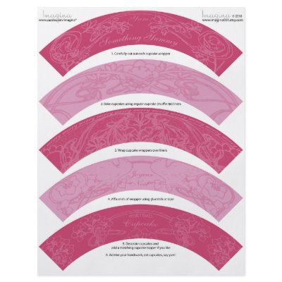 Art Nouveau DIY Christmas Cupcake Wrappers Wraps Full Color Flyer by imagina