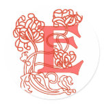 Art Nouveau Floral "E" Monogram