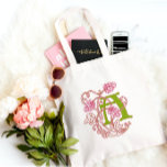 Art Nouveau Floral monogram A Bags