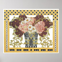 Art Nouveau Floral Poster