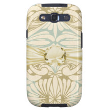 art nouveau floral swirl pattern neutrals galaxy SIII case