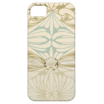 art nouveau floral swirl pattern neutrals iPhone 5 cover